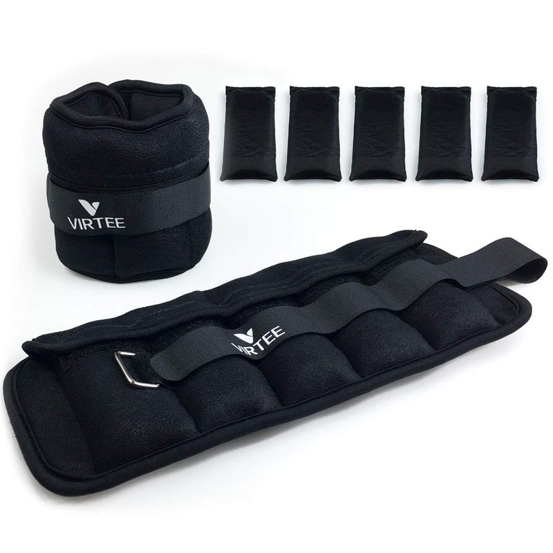 Virtee Adjustable Ankle Weights for Women Men Kids, Wrist Weight Set 1-5 lbs (1 Pair) with Removable Weight for Jogging, Walking, Gymnastic, Workout, 0.5-2.5 lbs Each Pack, 2 Pack - Image 1